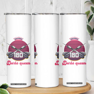 Darts Queen 180 Max Score Skinny Tumbler Funny Bullseye Shooter Gift TS12 Print Your Wear