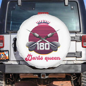 Darts Queen 180 Max Score Spare Tire Cover Funny Bullseye Shooter Gift TS12 No hole White Print Your Wear