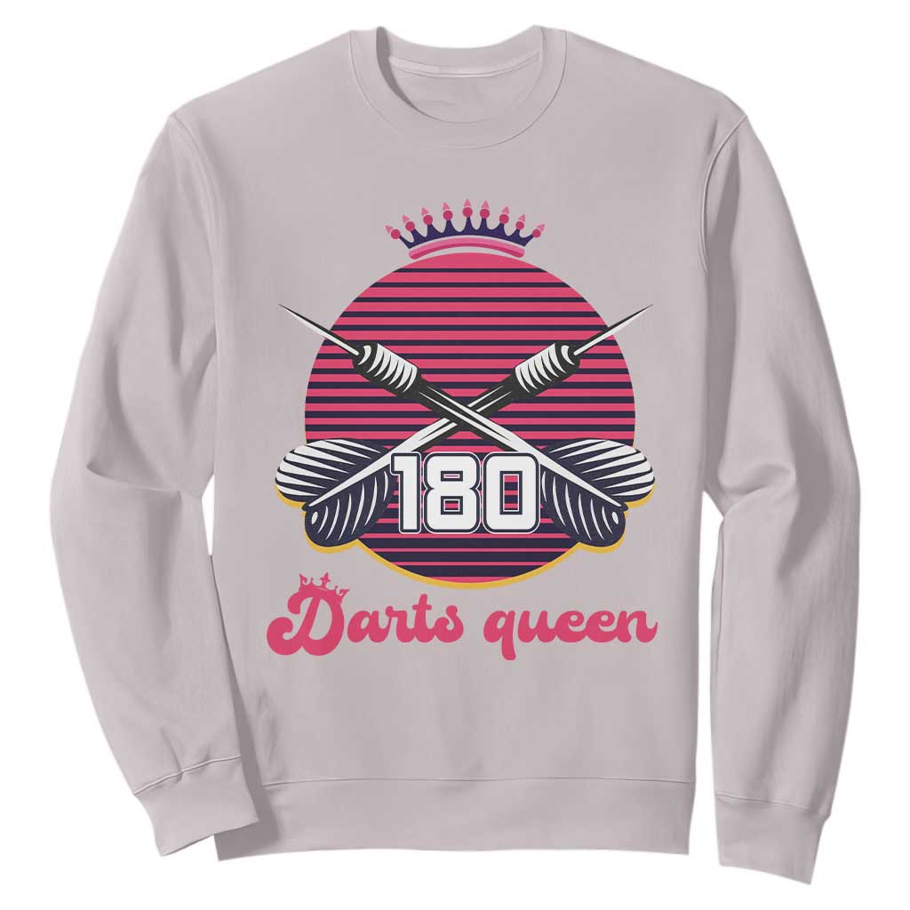 Darts Queen 180 Max Score Sweatshirt Funny Bullseye Shooter Gift TS12 Ice Gray Print Your Wear