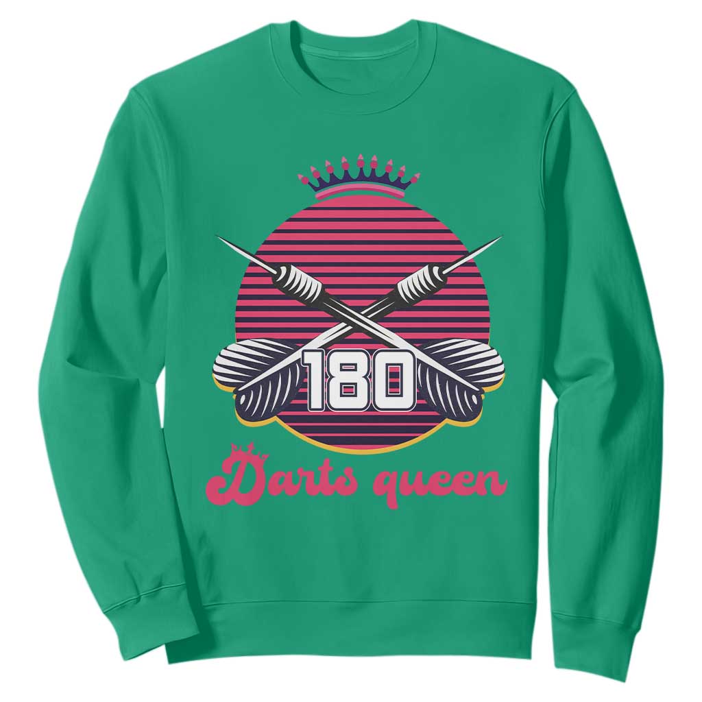 Darts Queen 180 Max Score Sweatshirt Funny Bullseye Shooter Gift TS12 Irish Green Print Your Wear