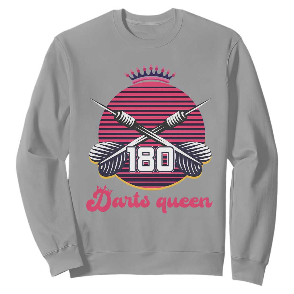 Darts Queen 180 Max Score Sweatshirt Funny Bullseye Shooter Gift TS12 Sport Gray Print Your Wear