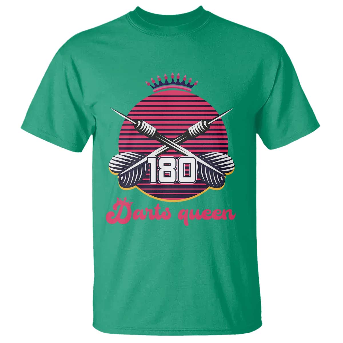 Darts Queen 180 Max Score T Shirt Funny Bullseye Shooter Gift TS12 Irish Green Print Your Wear