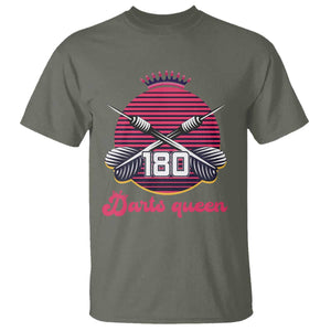 Darts Queen 180 Max Score T Shirt Funny Bullseye Shooter Gift TS12 Military Green Print Your Wear
