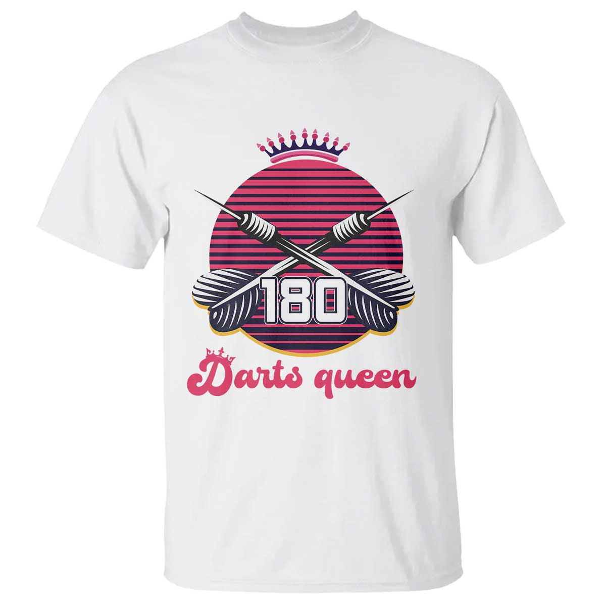 Darts Queen 180 Max Score T Shirt Funny Bullseye Shooter Gift TS12 White Print Your Wear