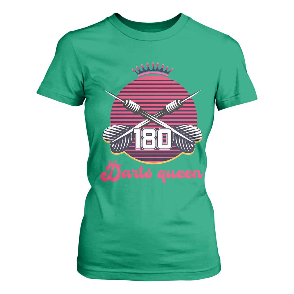 Darts Queen 180 Max Score T Shirt For Women Funny Bullseye Shooter Gift TS12 Irish Green Print Your Wear