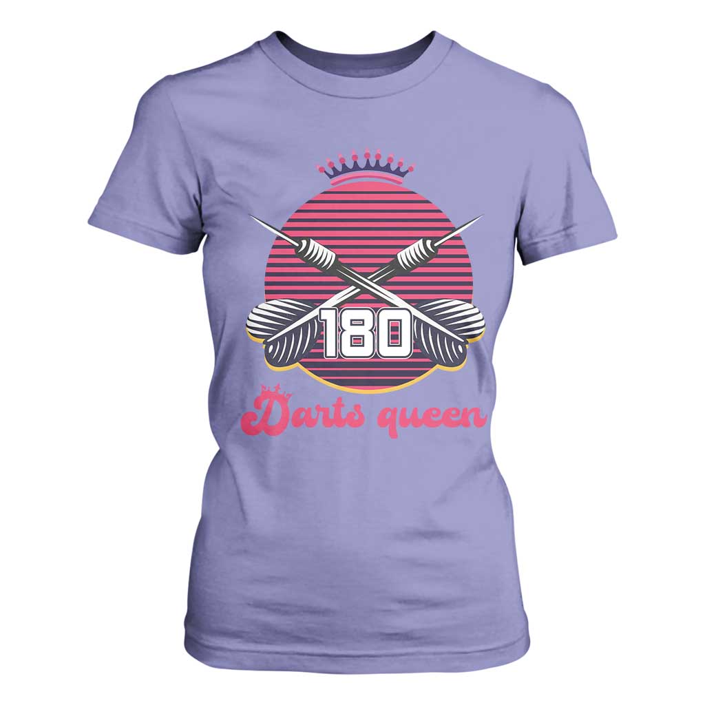 Darts Queen 180 Max Score T Shirt For Women Funny Bullseye Shooter Gift TS12 Violet Print Your Wear