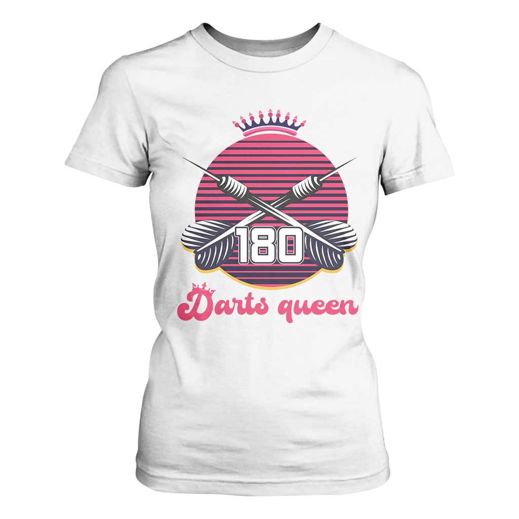 Darts Queen 180 Max Score T Shirt For Women Funny Bullseye Shooter Gift TS12 White Print Your Wear
