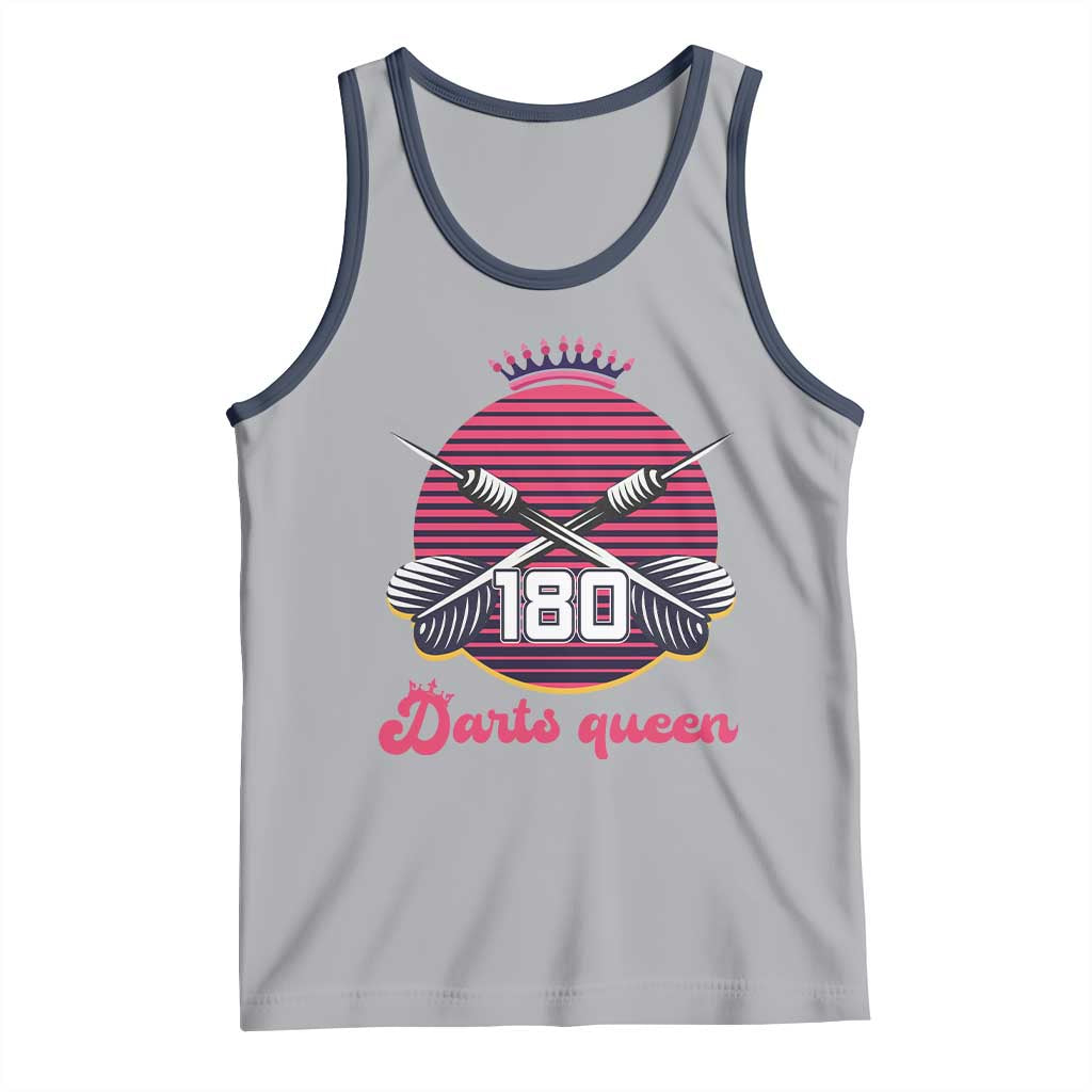 Darts Queen 180 Max Score Tank Top Funny Bullseye Shooter Gift TS12 Athletic Heather Navy Print Your Wear