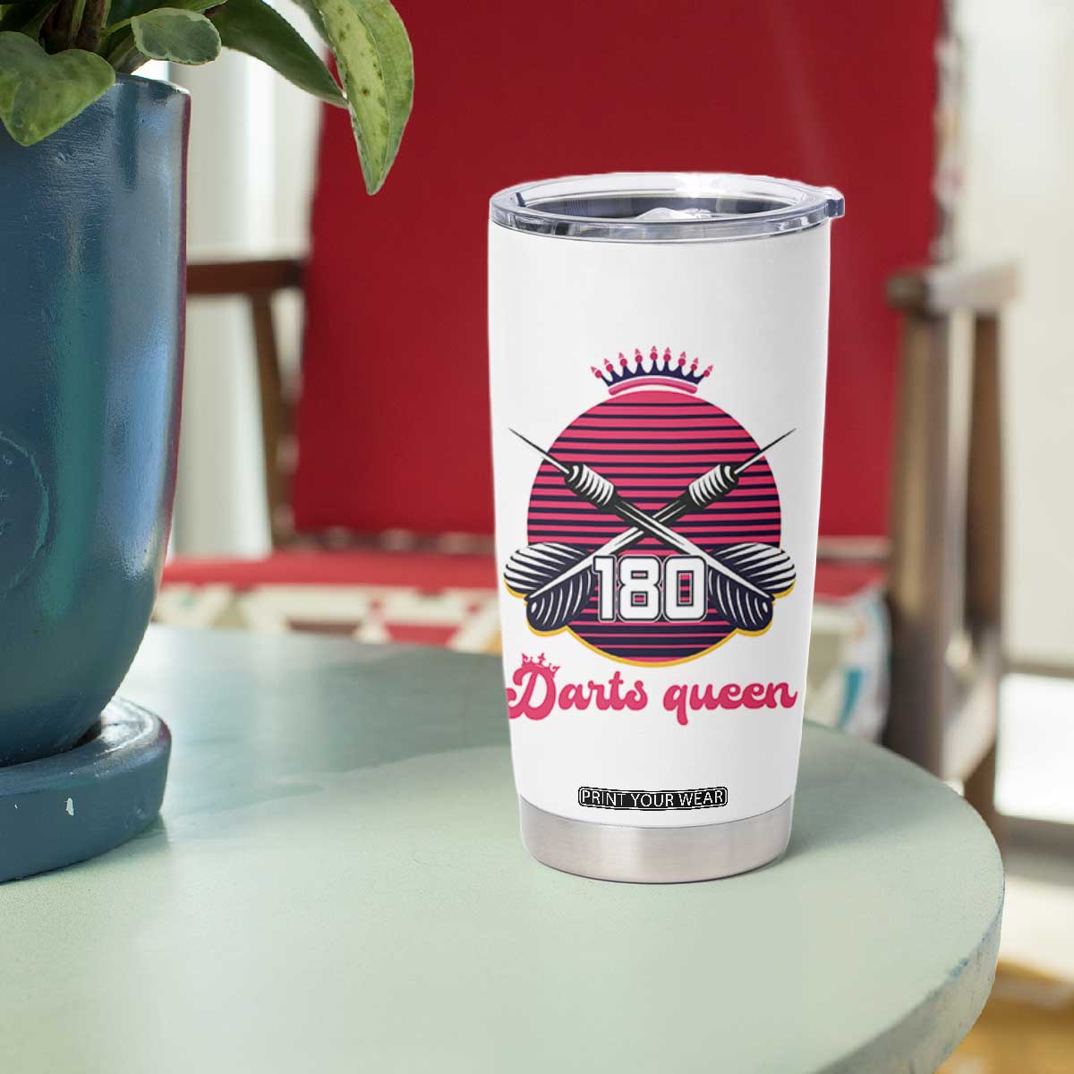 Darts Queen 180 Max Score Tumbler Cup Funny Bullseye Shooter Gift TS12 Print Your Wear