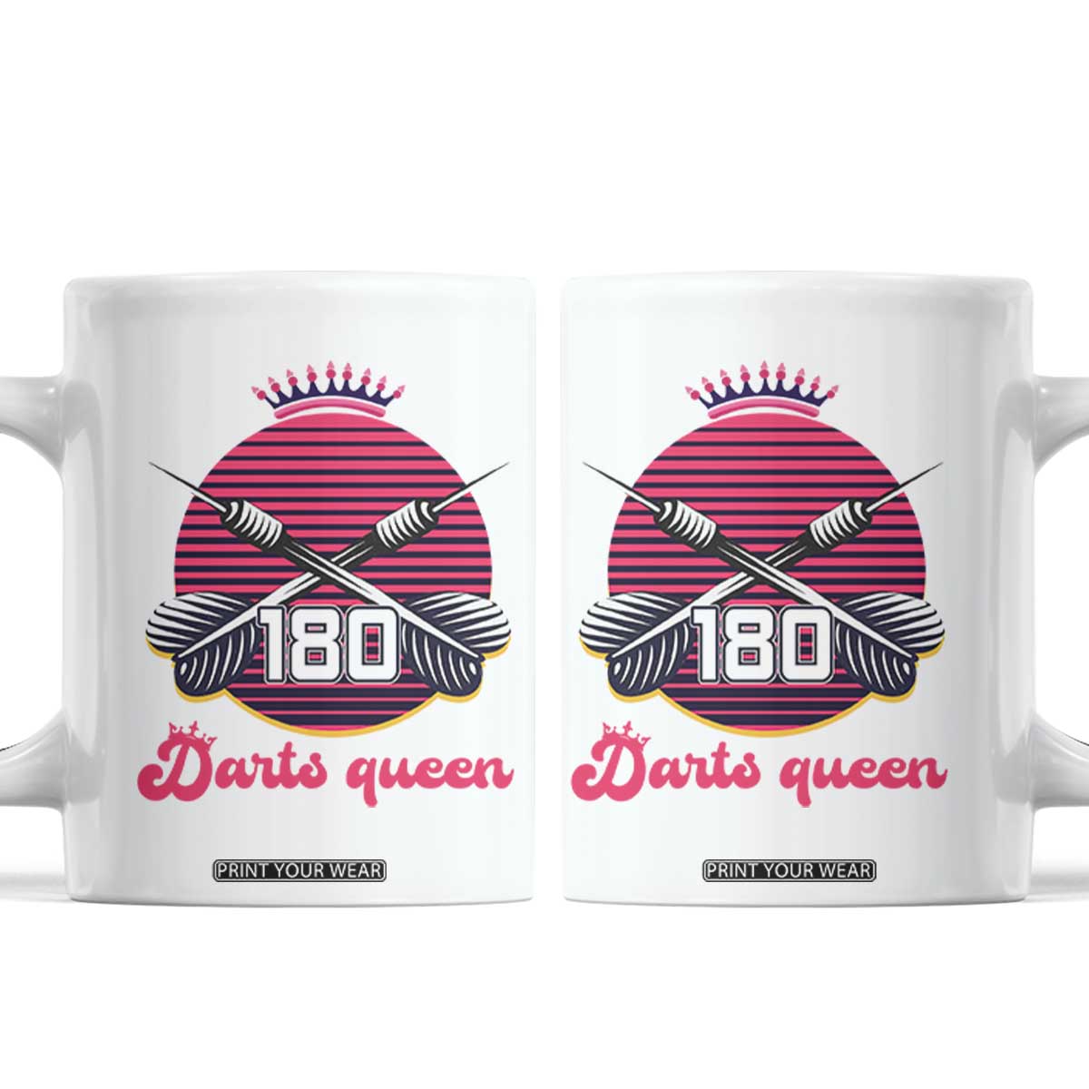 Darts Queen 180 Max Score Coffee Mug Funny Bullseye Shooter Gift TS12 White Print Your Wear