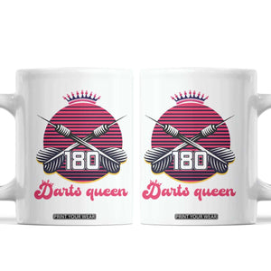 Darts Queen 180 Max Score Coffee Mug Funny Bullseye Shooter Gift TS12 White Print Your Wear