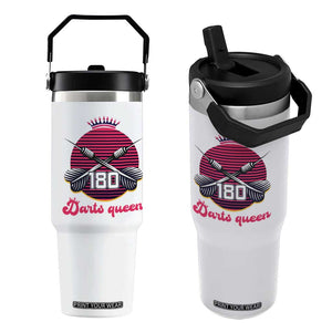 Darts Queen 180 Max Score Flip Straw Tumbler Funny Bullseye Shooter Gift TS12 One Size: 30 oz White Print Your Wear