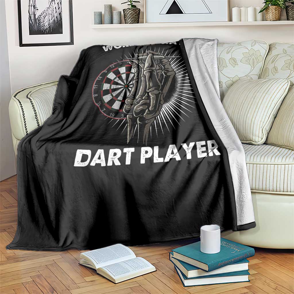 World's Okayest Dart Player Throw Blanket Funny Bullseye Shooter Gift TS12 Print Your Wear