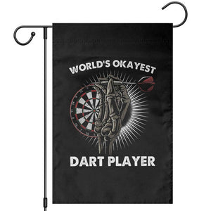 World's Okayest Dart Player Garden Flag Funny Bullseye Shooter Gift TS12 Black Print Your Wear