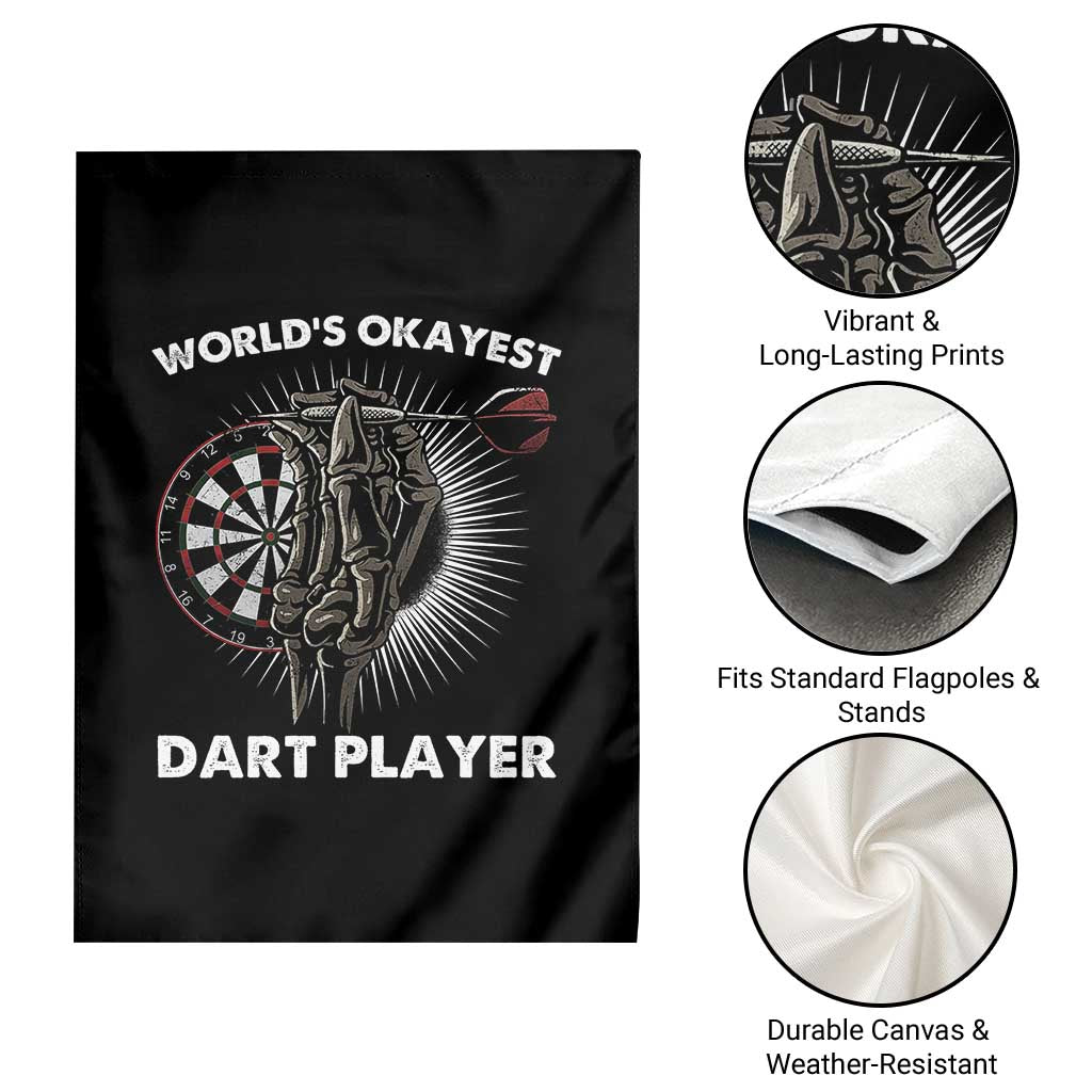 World's Okayest Dart Player Garden Flag Funny Bullseye Shooter Gift TS12 Print Your Wear