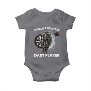 World's Okayest Dart Player Baby Onesie Funny Bullseye Shooter Gift TS12 Charcoal Print Your Wear