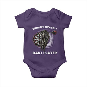 World's Okayest Dart Player Baby Onesie Funny Bullseye Shooter Gift TS12 Purple Print Your Wear