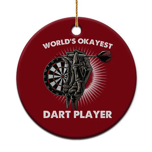 World's Okayest Dart Player Ceramic Ornament Funny Bullseye Shooter Gift TS12 1pc Red Print Your Wear