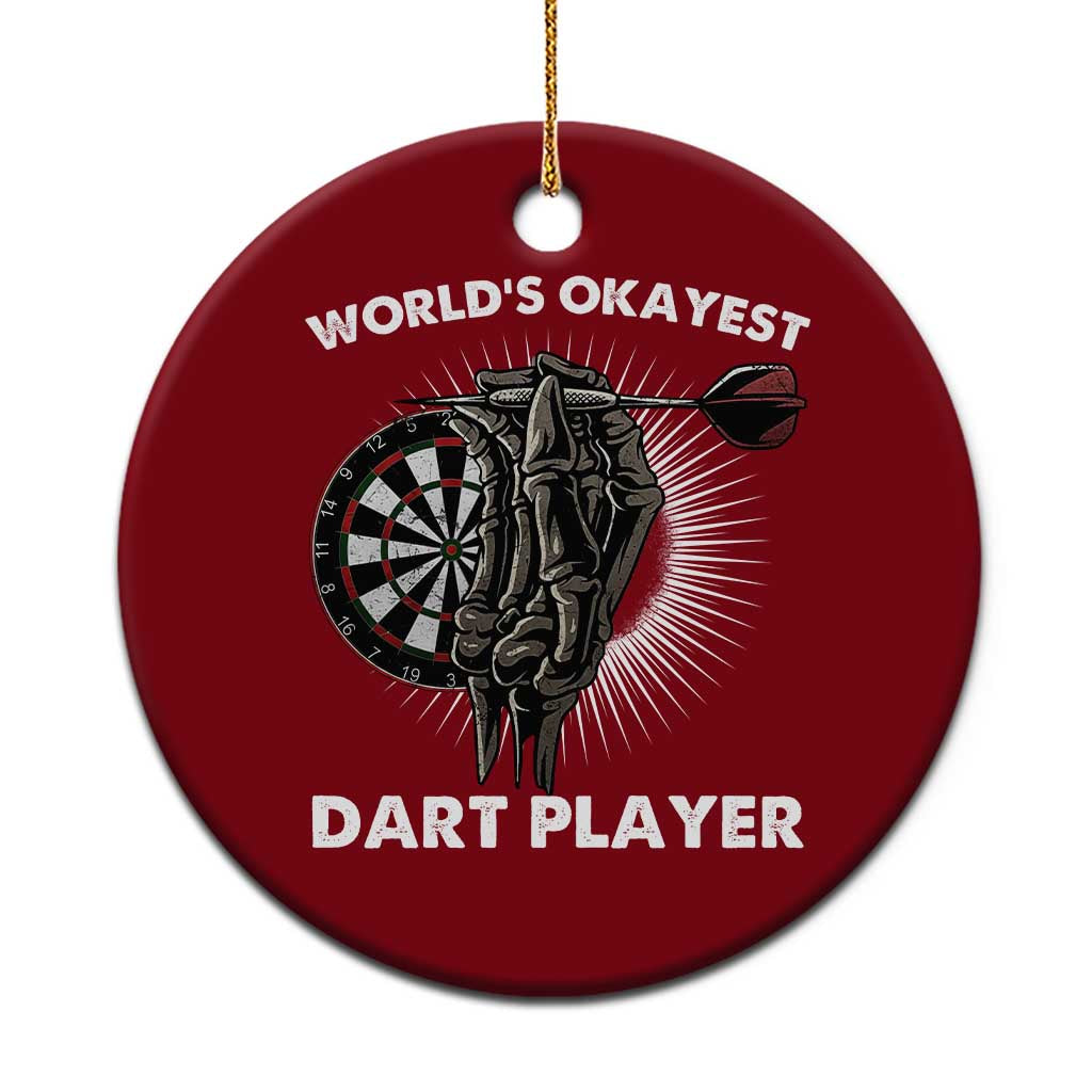 World's Okayest Dart Player Ceramic Ornament Funny Bullseye Shooter Gift TS12 1pc Red Print Your Wear