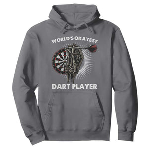 World's Okayest Dart Player Hoodie Funny Bullseye Shooter Gift TS12 Charcoal Print Your Wear