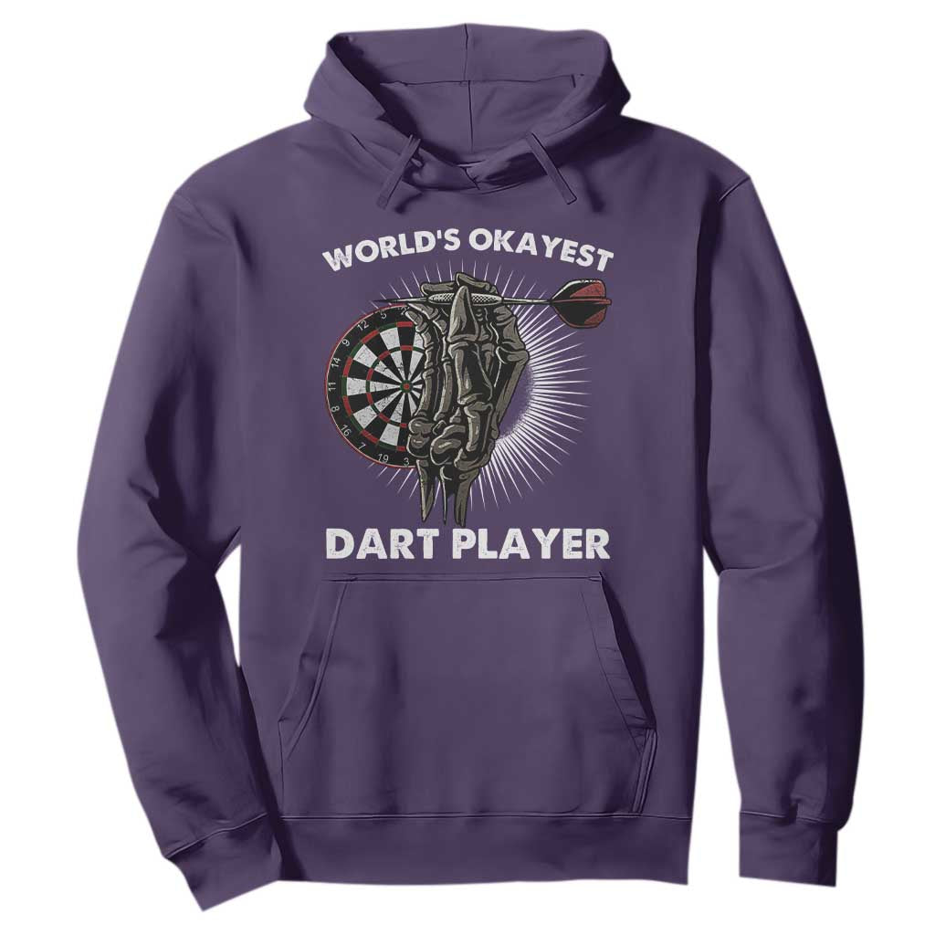 World's Okayest Dart Player Hoodie Funny Bullseye Shooter Gift TS12 Purple Print Your Wear