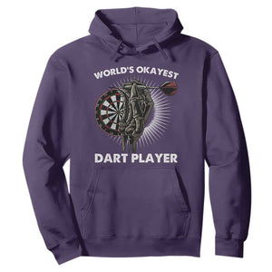 World's Okayest Dart Player Hoodie Funny Bullseye Shooter Gift TS12 Purple Print Your Wear