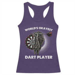 World's Okayest Dart Player Racerback Tank Top Funny Bullseye Shooter Gift TS12 Purple Print Your Wear