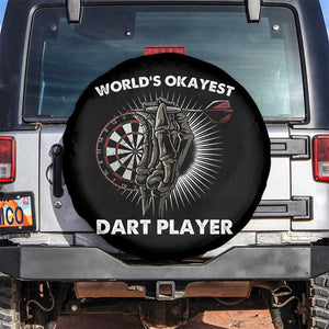 World's Okayest Dart Player Spare Tire Cover Funny Bullseye Shooter Gift TS12 No hole Black Print Your Wear
