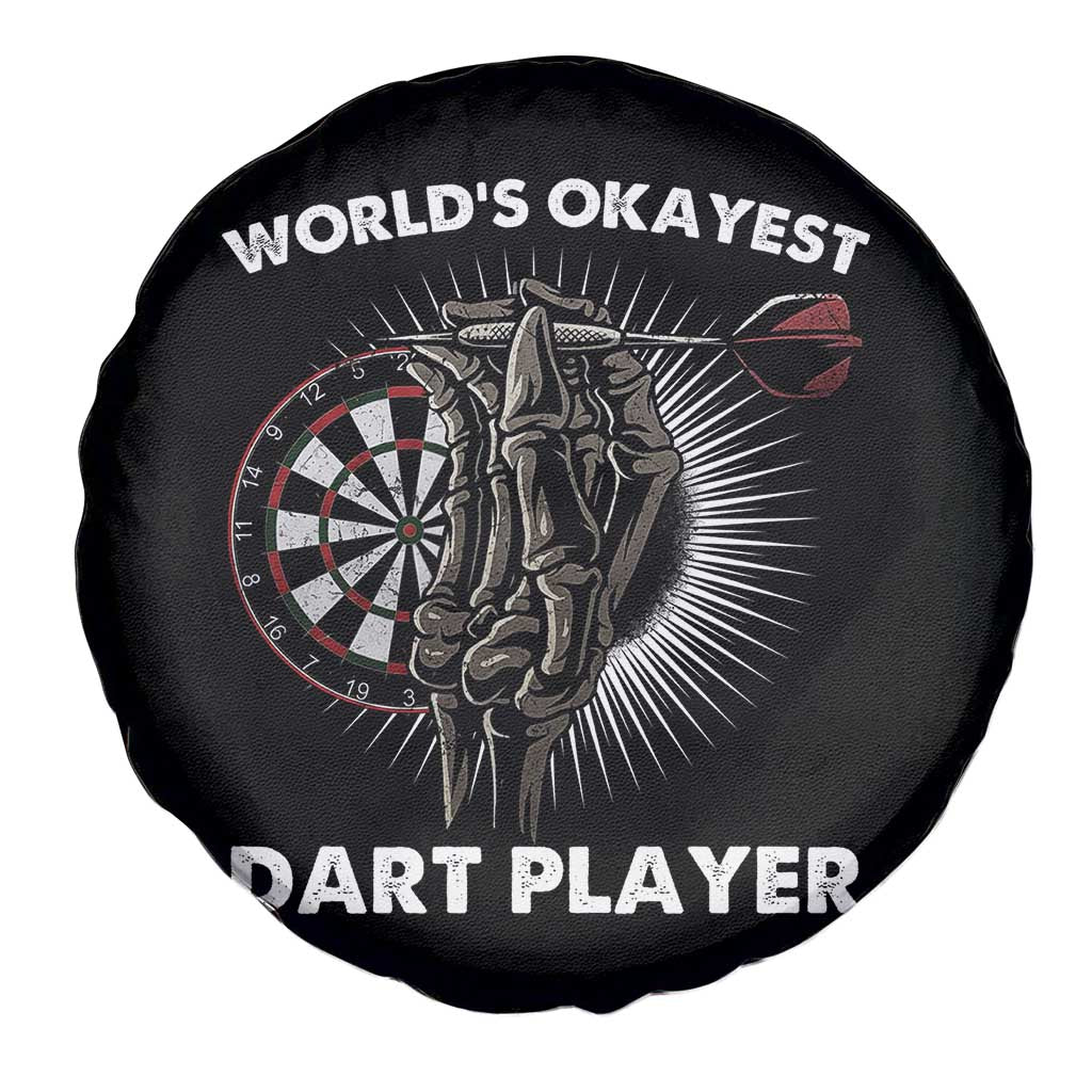 World's Okayest Dart Player Spare Tire Cover Funny Bullseye Shooter Gift TS12 Print Your Wear