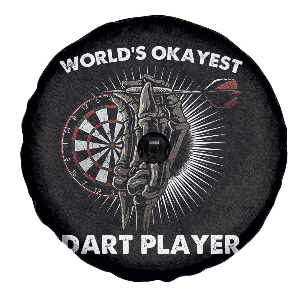 World's Okayest Dart Player Spare Tire Cover Funny Bullseye Shooter Gift TS12 Print Your Wear