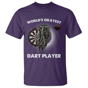 World's Okayest Dart Player T Shirt Funny Bullseye Shooter Gift TS12 Purple Print Your Wear