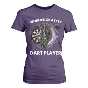 World's Okayest Dart Player T Shirt For Women Funny Bullseye Shooter Gift TS12 Purple Print Your Wear