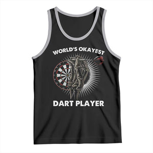 World's Okayest Dart Player Tank Top Funny Bullseye Shooter Gift TS12 Black Athletic Heather Print Your Wear