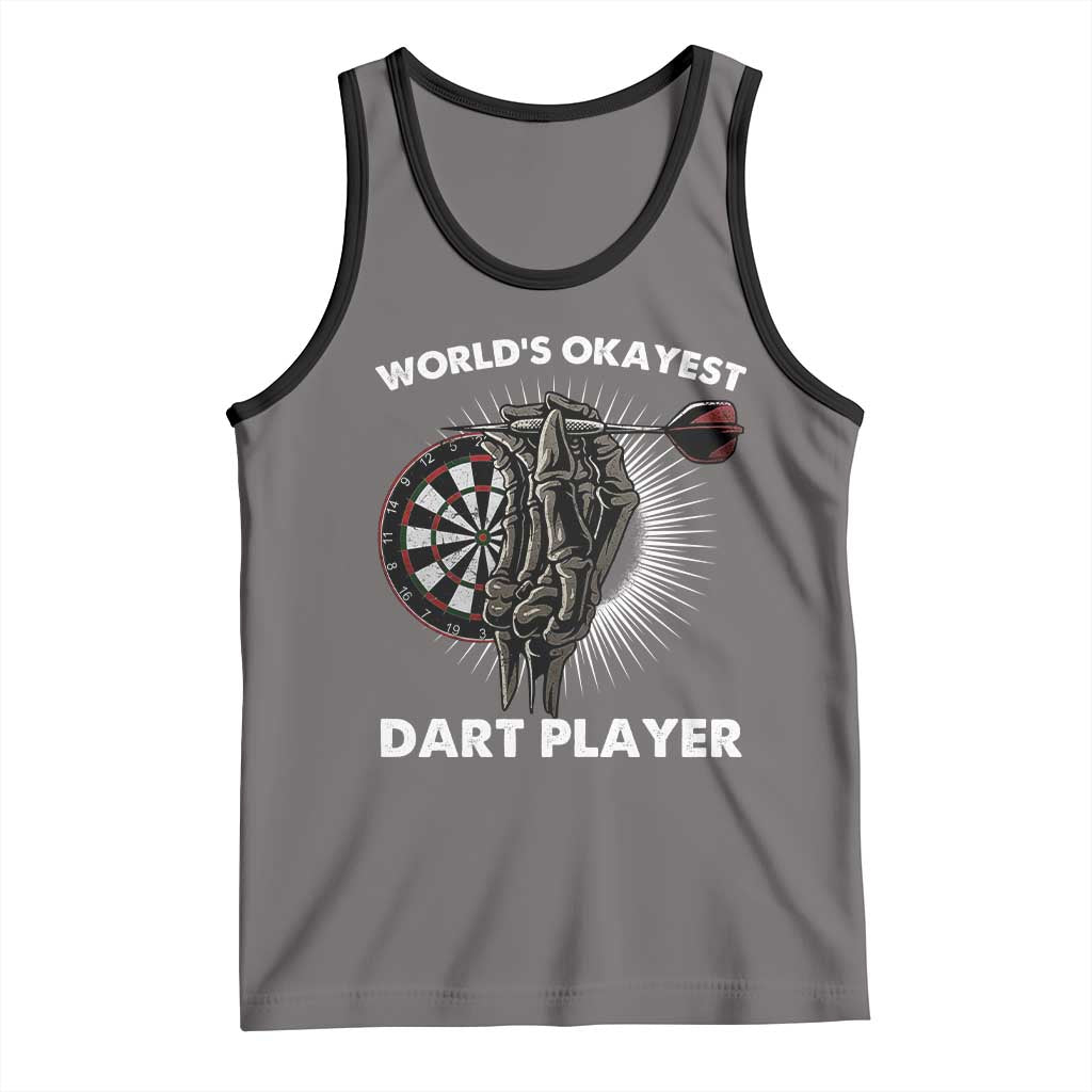 World's Okayest Dart Player Tank Top Funny Bullseye Shooter Gift TS12 Deep Heather Black Print Your Wear