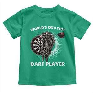 World's Okayest Dart Player Toddler T Shirt Funny Bullseye Shooter Gift TS12 Irish Green Print Your Wear
