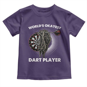 World's Okayest Dart Player Toddler T Shirt Funny Bullseye Shooter Gift TS12 Purple Print Your Wear