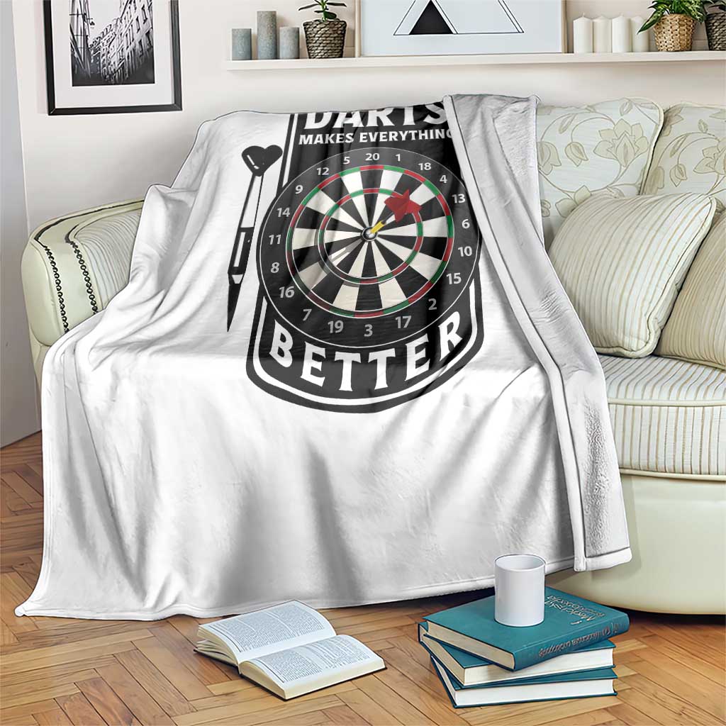 Darts Makes Everything Better Throw Blanket Darts Lover Gift TS12 Print Your Wear