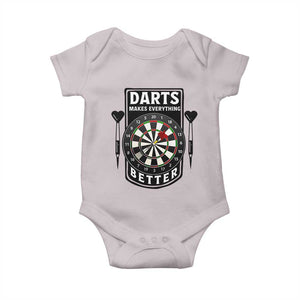 Darts Makes Everything Better Baby Onesie Darts Lover Gift TS12 Ice Gray Print Your Wear