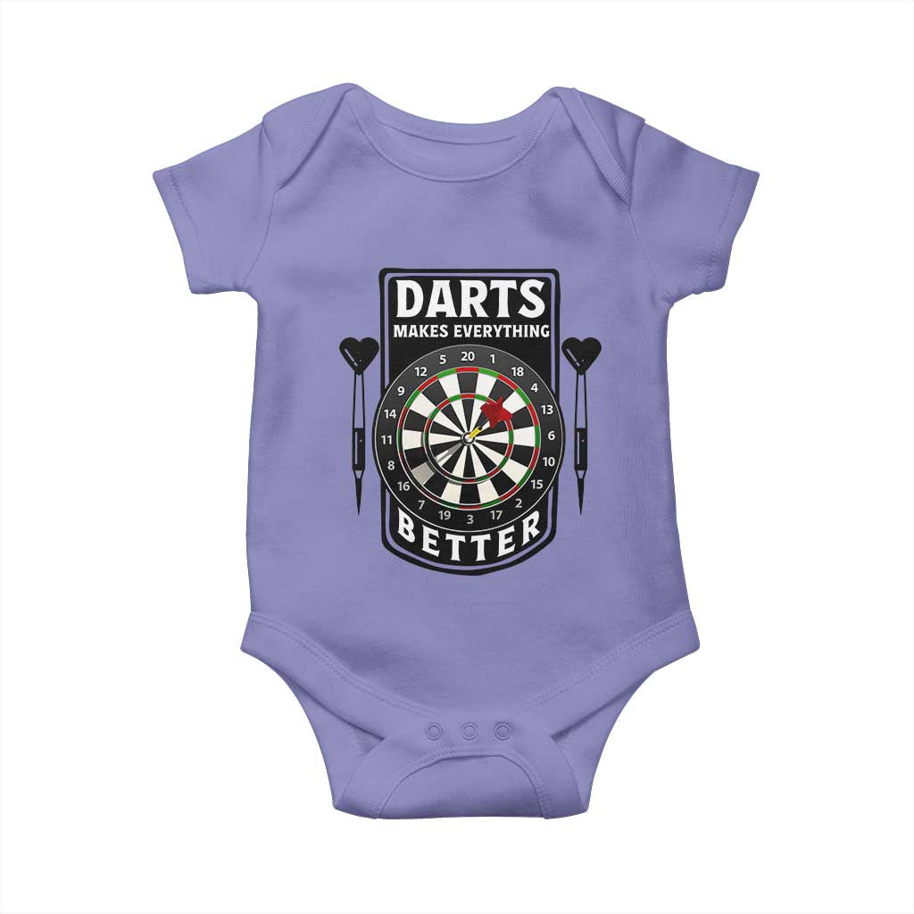 Darts Makes Everything Better Baby Onesie Darts Lover Gift TS12 Violet Print Your Wear