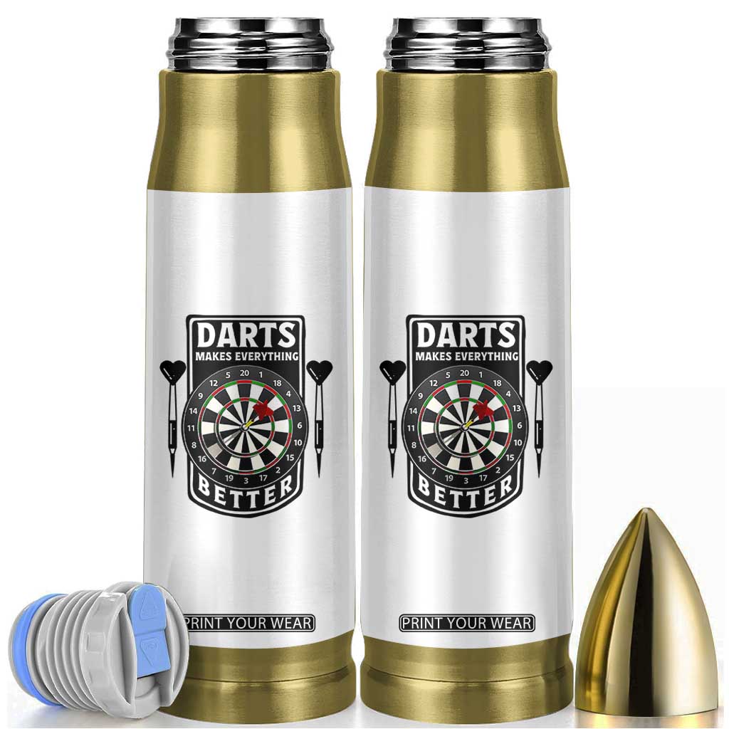 Darts Makes Everything Better Bullet Tumbler Darts Lover Gift TS12 White Print Your Wear