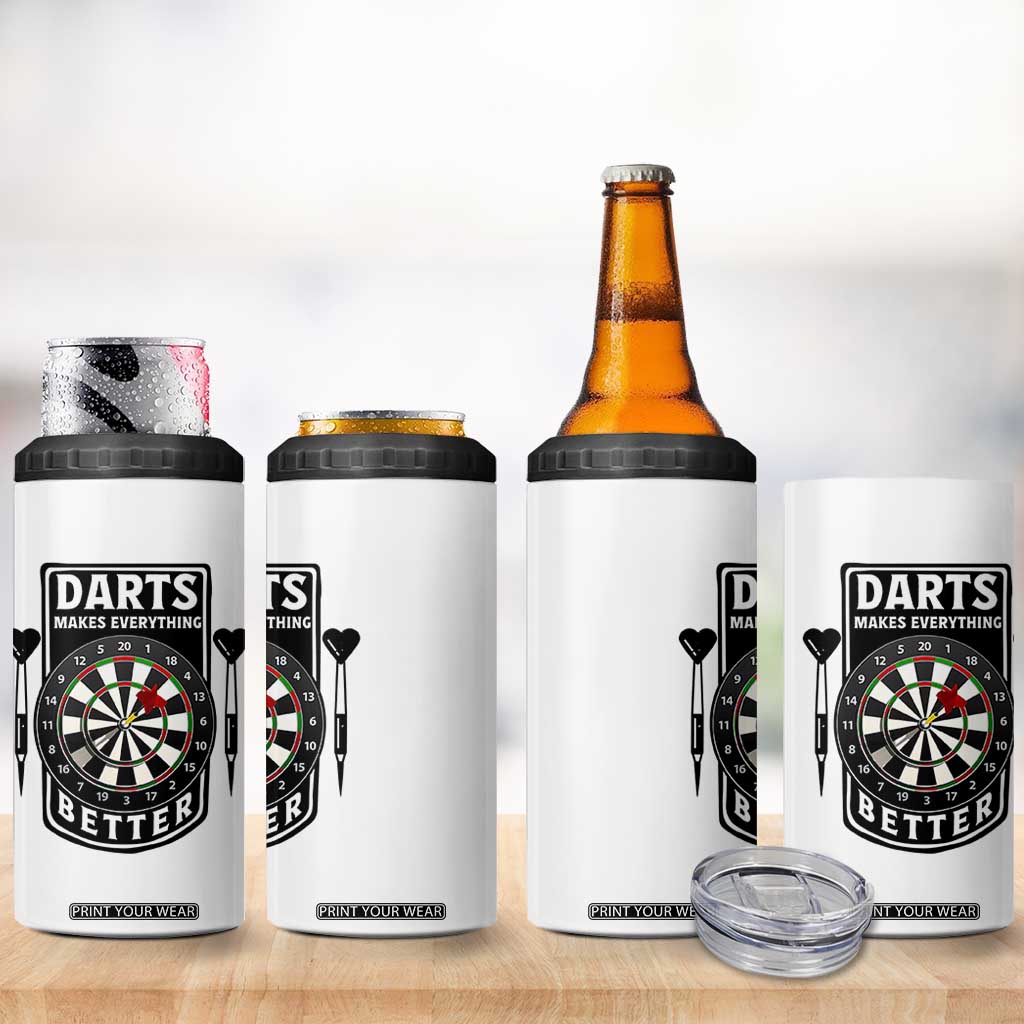Darts Makes Everything Better 4 in 1 Can Cooler Tumbler Darts Lover Gift TS12 Print Your Wear