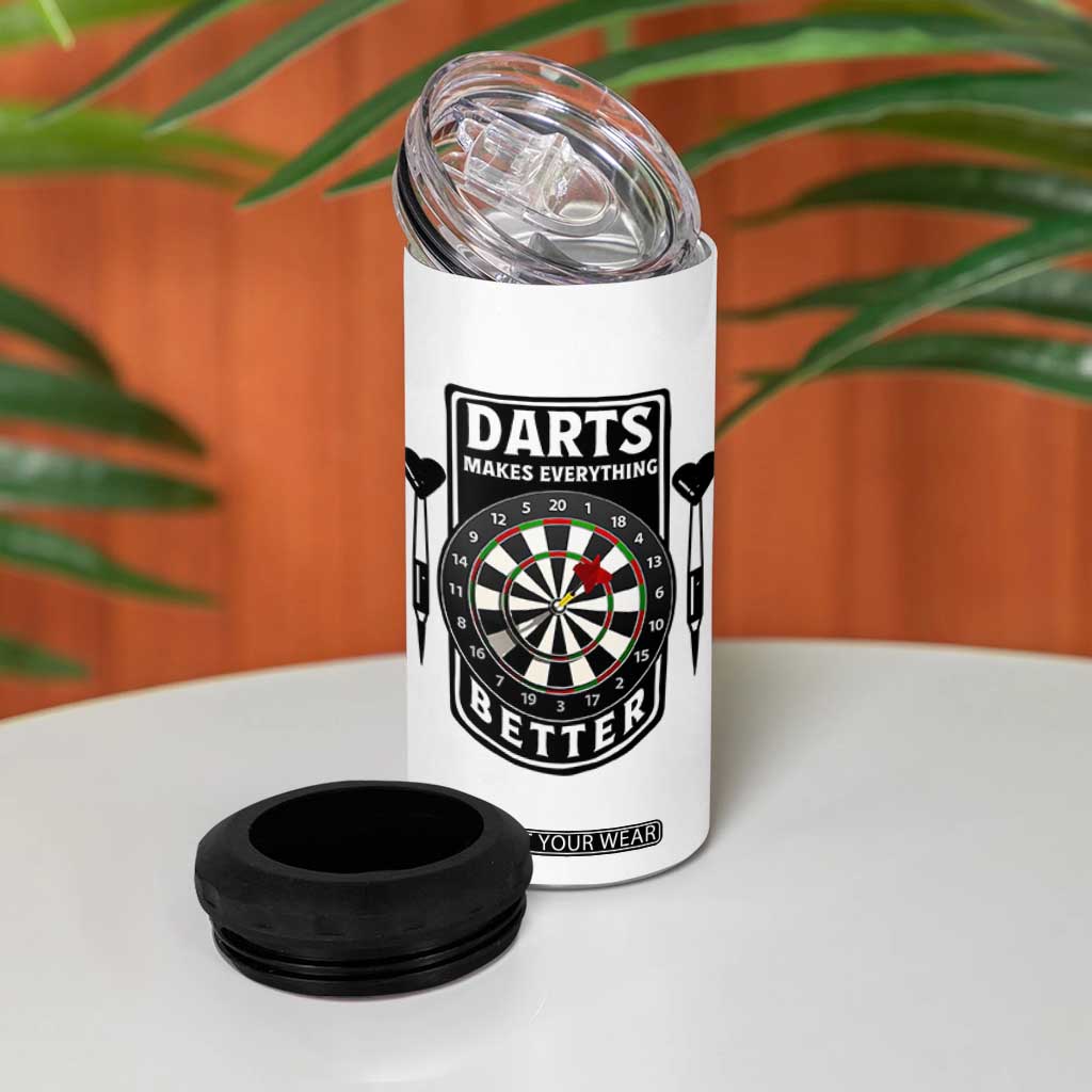 Darts Makes Everything Better 4 in 1 Can Cooler Tumbler Darts Lover Gift TS12 Print Your Wear