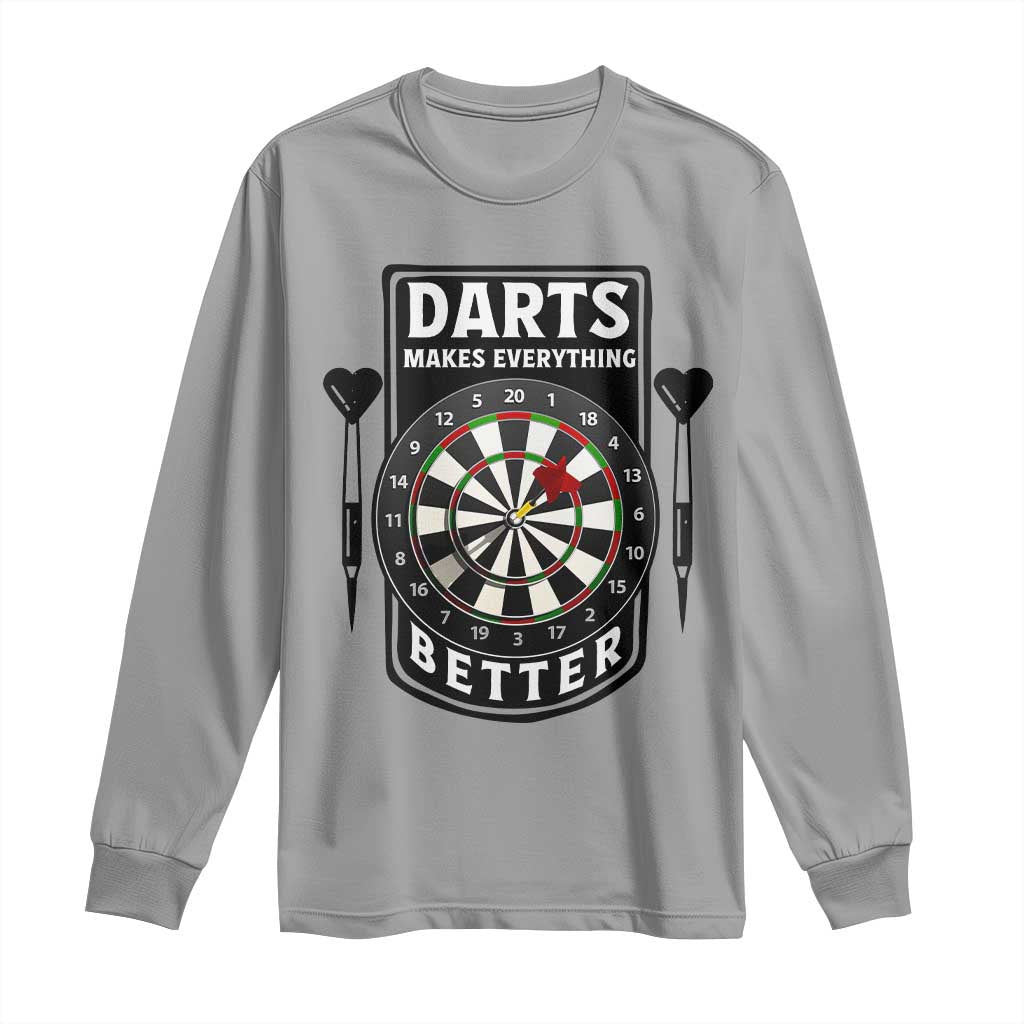 Darts Makes Everything Better Long Sleeve Shirt Darts Lover Gift TS12 Sport Gray Print Your Wear