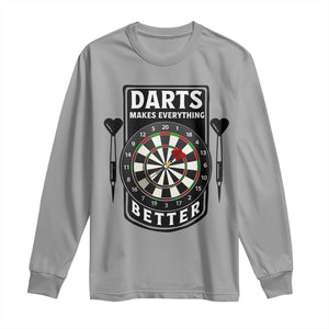 Darts Makes Everything Better Long Sleeve Shirt Darts Lover Gift TS12 Sport Gray Print Your Wear