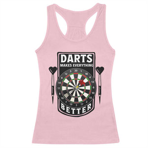 Darts Makes Everything Better Racerback Tank Top Darts Lover Gift TS12 Light Pink Print Your Wear