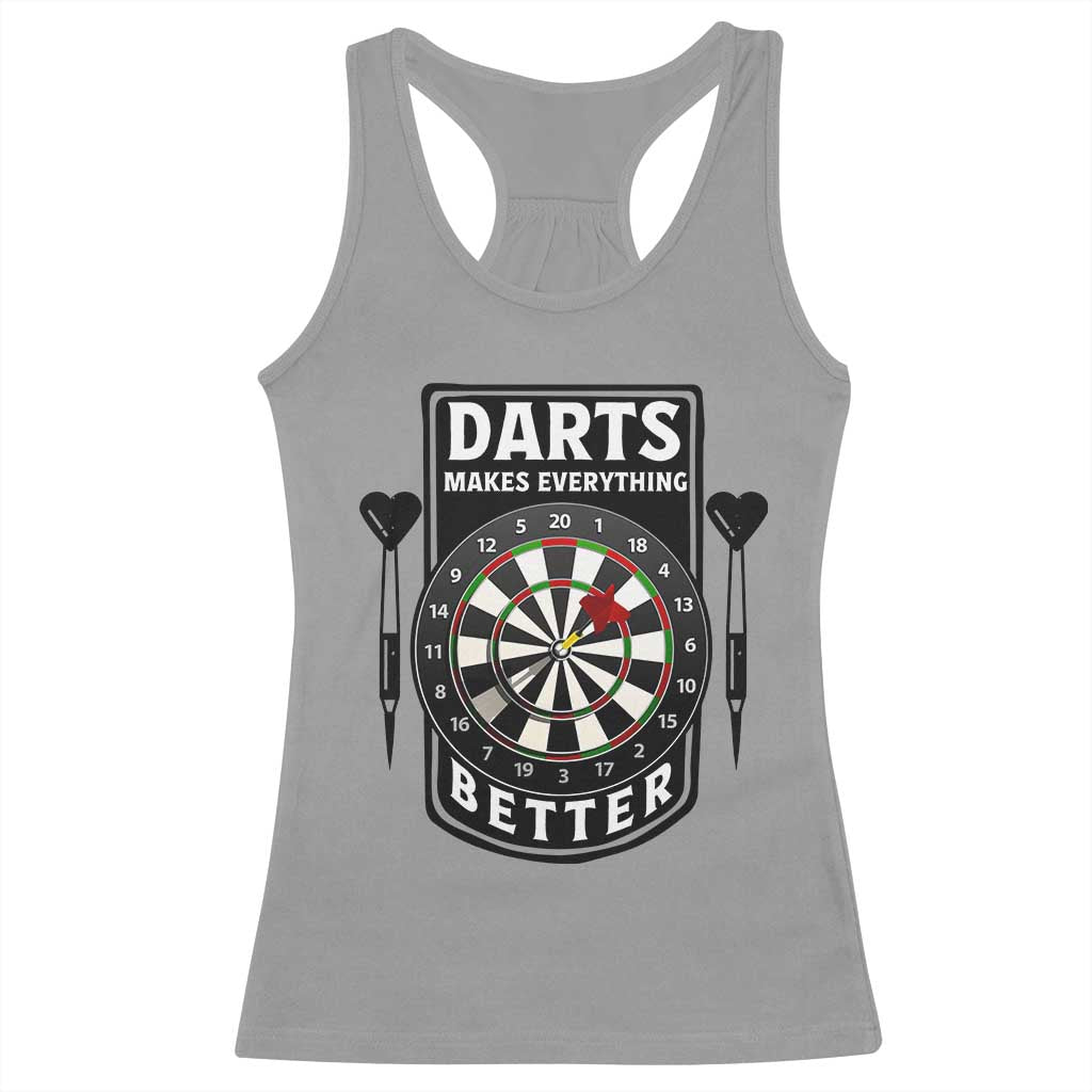 Darts Makes Everything Better Racerback Tank Top Darts Lover Gift TS12 Sport Gray Print Your Wear