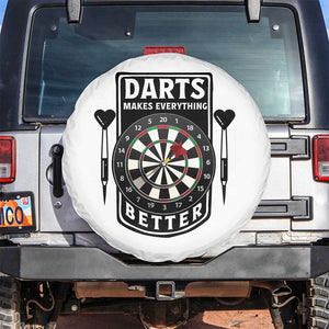 Darts Makes Everything Better Spare Tire Cover Darts Lover Gift TS12 No hole White Print Your Wear