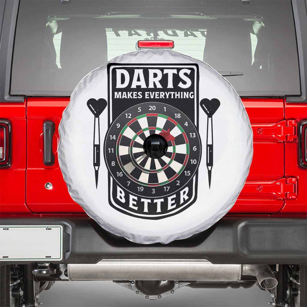 Darts Makes Everything Better Spare Tire Cover Darts Lover Gift TS12 White Print Your Wear