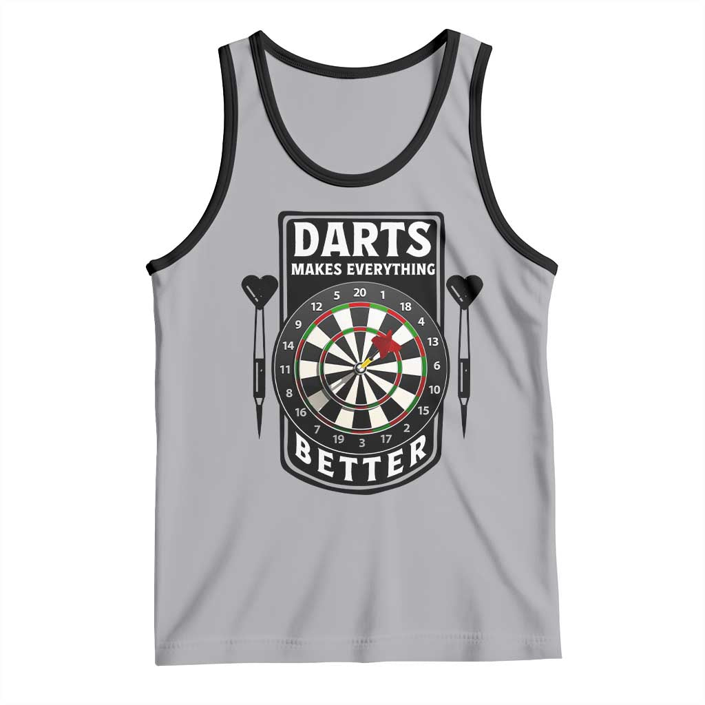 Darts Makes Everything Better Tank Top Darts Lover Gift TS12 Athletic Heather Black Print Your Wear