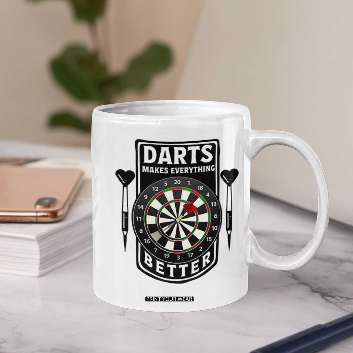 Darts Makes Everything Better Coffee Mug Darts Lover Gift TS12 Print Your Wear
